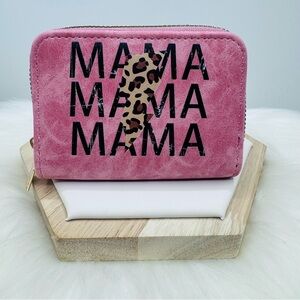 Mama Zip Around Faux Leather Wallet in Pink